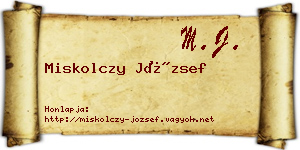Miskolczy József névjegykártya